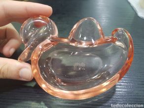 Antigüedades: Jabonera de cristal en forma de pato. (L27)